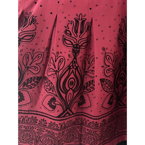 Apt. 9 Skirt Size 16 Red Black Floral Midi Pleated Velvet Whimsigoth Y2K - Picture 2 of 15
